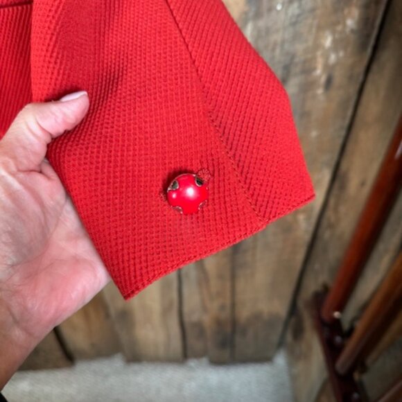 Emanuel Ungaro Red Wool/Silk Double Fitted Blazer - Size 4 - Picture 8 of 13